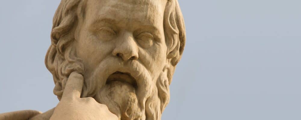 Bilden visar den antike filosofen Sokrates