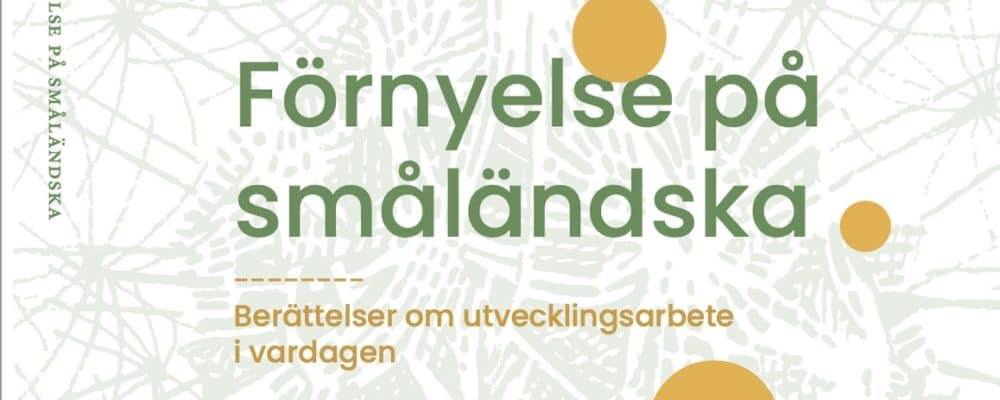Bilden visar framsidan på en bok med titeln Förnyelse på småländska