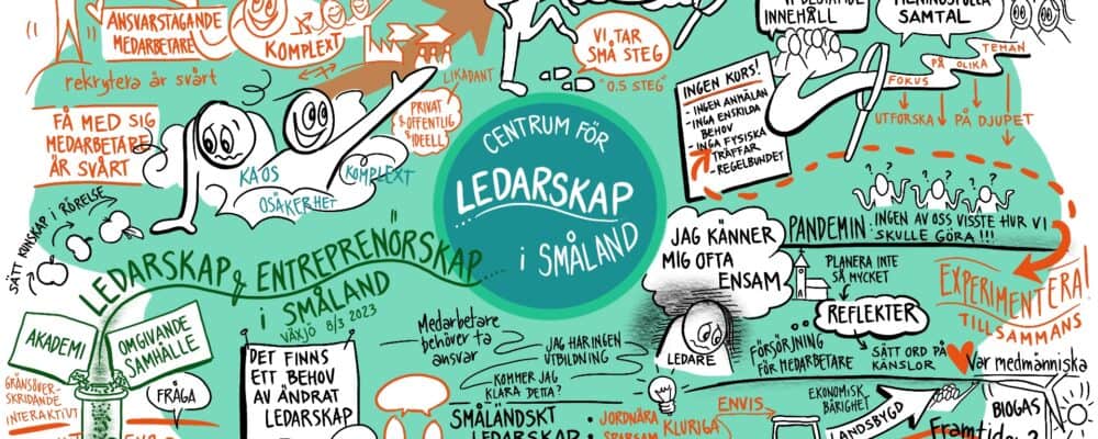 Bilden visar en detaljerad teckning om ledarskap på småländska